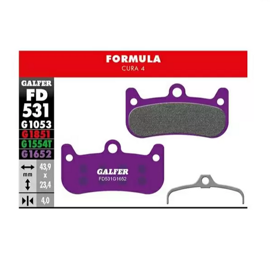 Organic brake pads Galfer FD531G1652 - Cura 4 formula