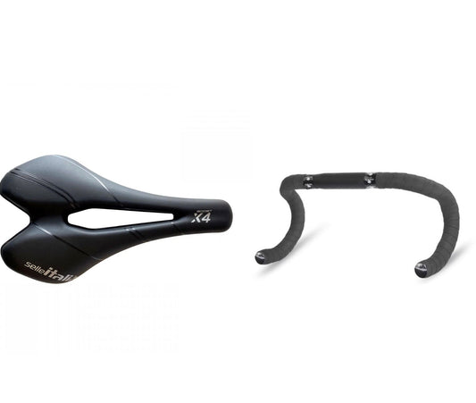 Selle Italia X4 Boost Superflow Titanium + Gist Handgreep lint